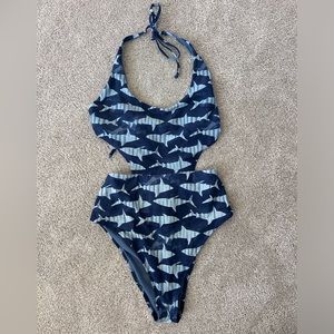 Aerie size M shark cutout one piece swimsuit